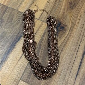 Copper color 18” multi (10) chain statement necklace in good condition